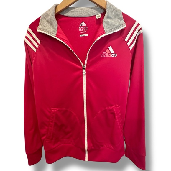 Adidas Women’s ClimaLite Pink Zip-Up Jacket Size Medium - Picture 1 of 10